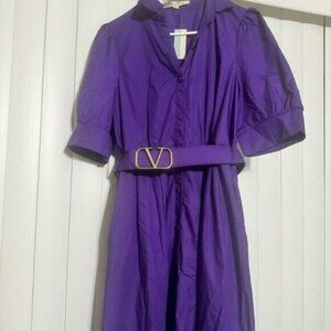 Yoyo 5 Vibrant Purple Dress with Gold Belt